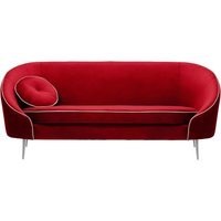 Kooper 3 Seater Sofa, dark red, Leg colour: chrome metal