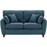 James 2 Seater Sofa, teal, Leg colour: dark oak
