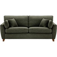 James 3 Seater Sofa, mid grey, Leg colour: dark oak