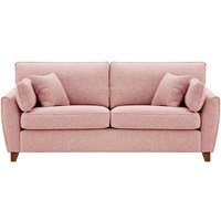 James 3 Seater Sofa, blush pink, Leg colour: dark oak