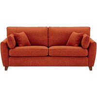 James 3 Seater Sofa, burnt orange, Leg colour: dark oak