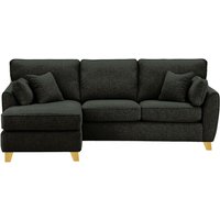 James Left Corner Sofa, charcoal, Leg colour: like oak