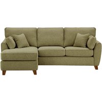 James Left Corner Sofa, brown, Leg colour: dark oak