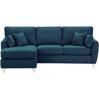 James Left Corner Sofa, teal, Leg colour: white