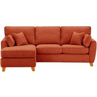 James Left Corner Sofa, burnt orange, Leg colour: aveo