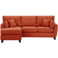 James Left Corner Sofa, burnt orange, Leg colour: black