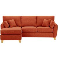 James Left Corner Sofa, burnt orange, Leg colour: like oak