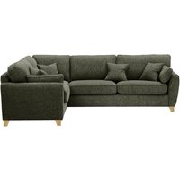 James Large Left Corner Sofa, mid grey, Leg colour: wax black