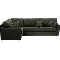 James Large Left Corner Sofa, charcoal, Leg colour: white