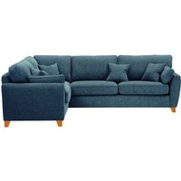 James Large Left Corner Sofa, teal, Leg colour: aveo