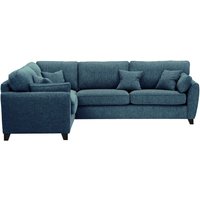 James Large Left Corner Sofa, teal, Leg colour: black