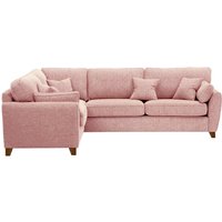 James Large Left Corner Sofa, blush pink, Leg colour: dark oak