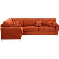 James Large Left Corner Sofa, burnt orange, Leg colour: white