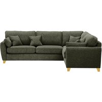 James Large Right Corner Sofa, mid grey, Leg colour: like oak