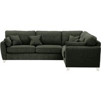 James Large Right Corner Sofa, charcoal, Leg colour: white