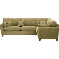 James Large Right Corner Sofa, brown, Leg colour: dark oak