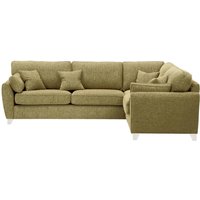 James Large Right Corner Sofa, brown, Leg colour: white