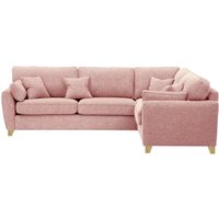 James Large Right Corner Sofa, blush pink, Leg colour: wax black