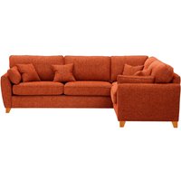James Large Right Corner Sofa, burnt orange, Leg colour: aveo