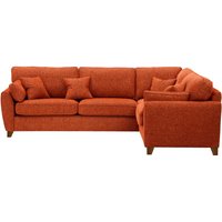 James Large Right Corner Sofa, burnt orange, Leg colour: dark oak