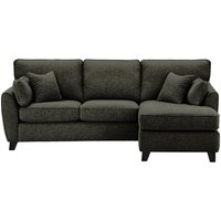 James Right Corner Sofa, mid grey, Leg colour: black