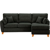 James Right Corner Sofa, charcoal, Leg colour: aveo