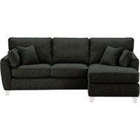 James Right Corner Sofa, charcoal, Leg colour: white