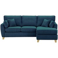 James Right Corner Sofa, teal, Leg colour: wax black