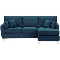 James Right Corner Sofa, teal, Leg colour: white