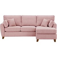 James Right Corner Sofa, blush pink, Leg colour: dark oak