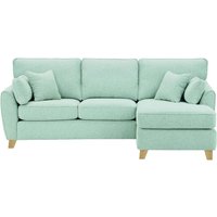 James Right Corner Sofa, celadon, Leg colour: wax black
