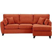 James Right Corner Sofa, burnt orange, Leg colour: black
