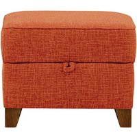 James Footstool with Storage, burnt orange, Leg colour: dark oak