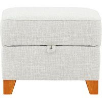 James Footstool with Storage, chalk, Leg colour: aveo