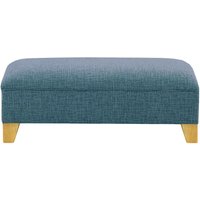 James Footstool, teal, Leg colour: like oak