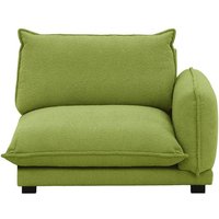 Bali 1,5-Seater Right Arm Modular Unit, boucle green