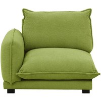 Bali Single Seat Left Arm Modular Unit, boucle green