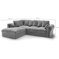 Baron Right Hand Corner Sofa, cream