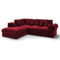 Baron Left Hand Corner Sofa, dark red