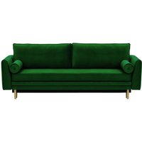 Boris Sofa Bed with Storage, dark green, Leg colour: wax black