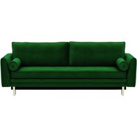 Boris Sofa Bed with Storage, dark green, Leg colour: white