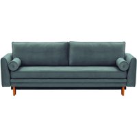 Boris Sofa Bed with Storage, dirty blue, Leg colour: aveo