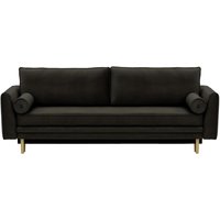 Boris Sofa Bed with Storage, black, Leg colour: wax black