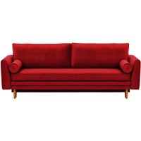 Boris Sofa Bed with Storage, dark red, Leg colour: aveo