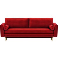 Boris Sofa Bed with Storage, dark red, Leg colour: wax black