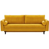 Boris Sofa Bed with Storage, mustard, Leg colour: black