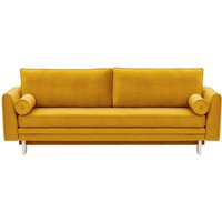 Boris Sofa Bed with Storage, mustard, Leg colour: white