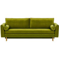 Boris Sofa Bed with Storage, olive green, Leg colour: like oak