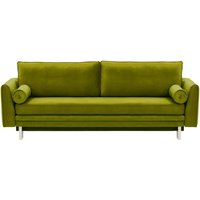 Boris Sofa Bed with Storage, olive green, Leg colour: white