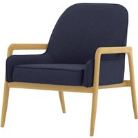 Turin Chair, navy blue, Leg colour: like oak